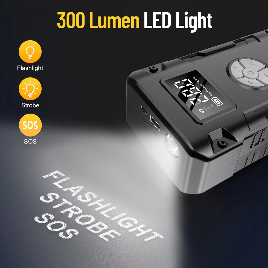 5-in-1 Heavy-Duty Portable Power Station 9000/7000/5000A Emergency Car Jump Starter