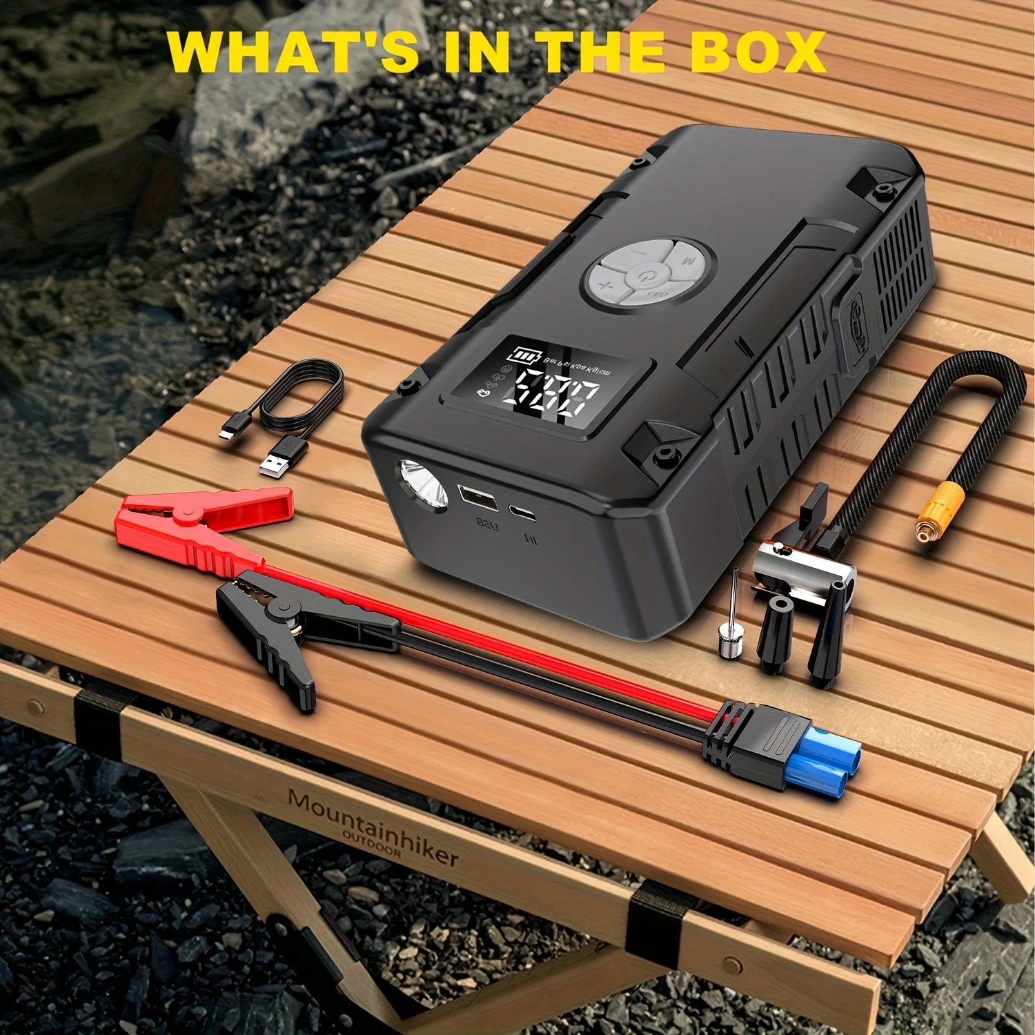 5-in-1 Heavy-Duty Portable Power Station 9000/7000/5000A Emergency Car Jump Starter