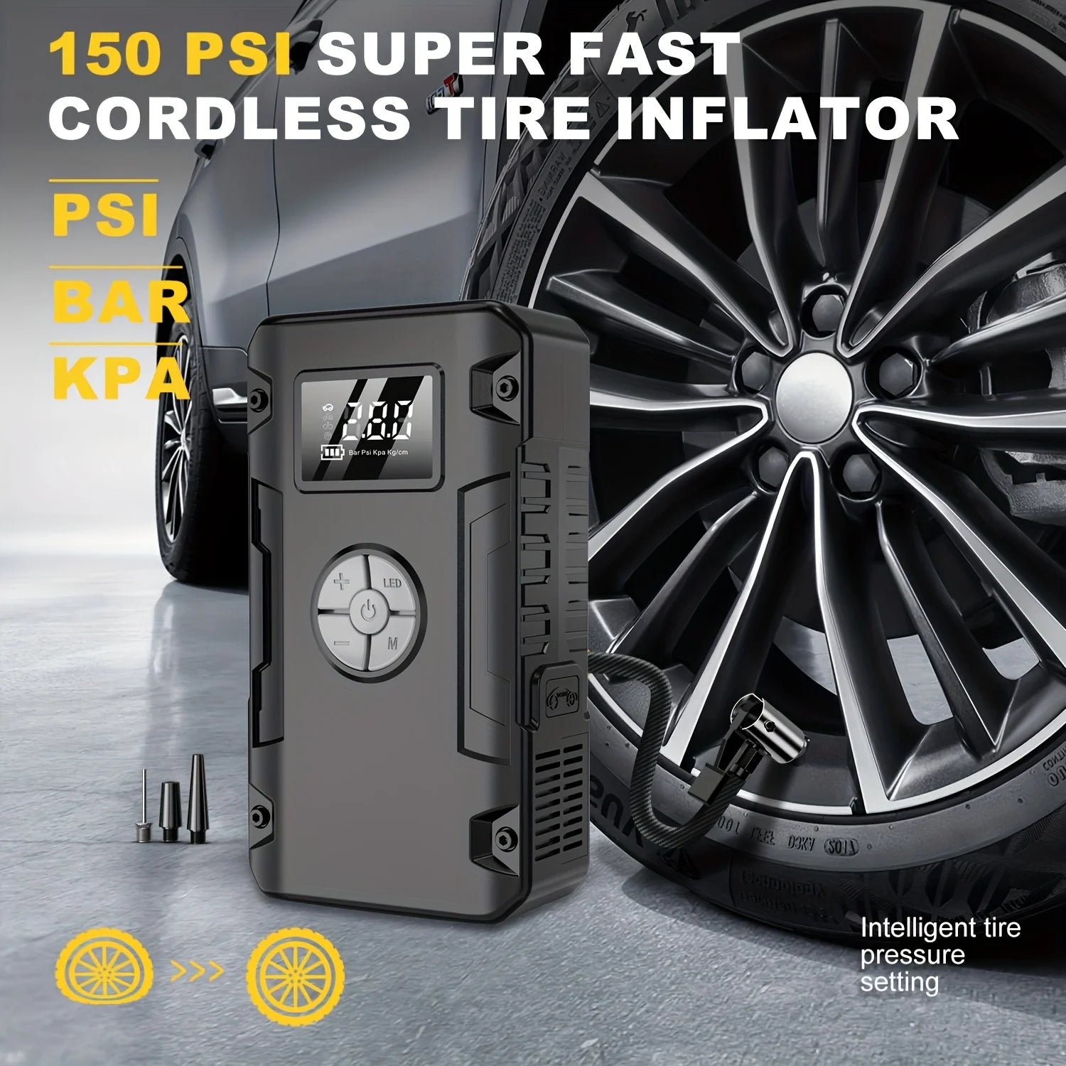 5-in-1 Heavy-Duty Portable Power Station 9000/7000/5000A Emergency Car Jump Starter