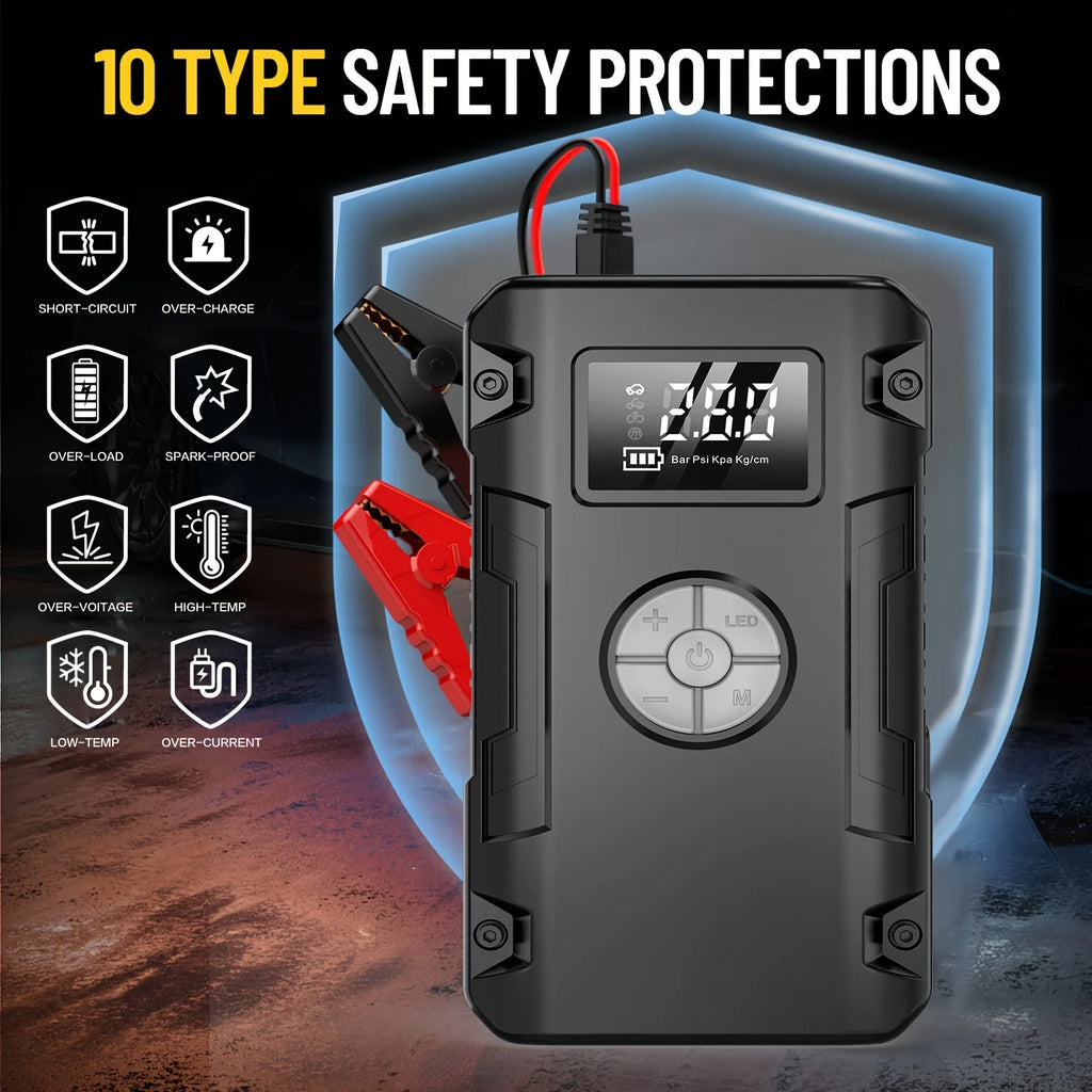 5-in-1 Heavy-Duty Portable Power Station 9000/7000/5000A Emergency Car Jump Starter