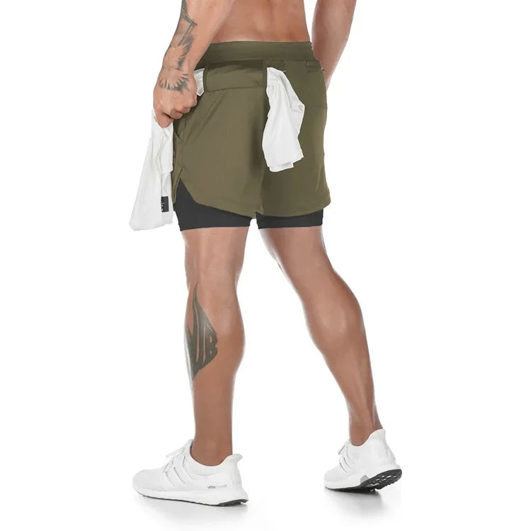 Men Gym Sports Shorts 2 In 1