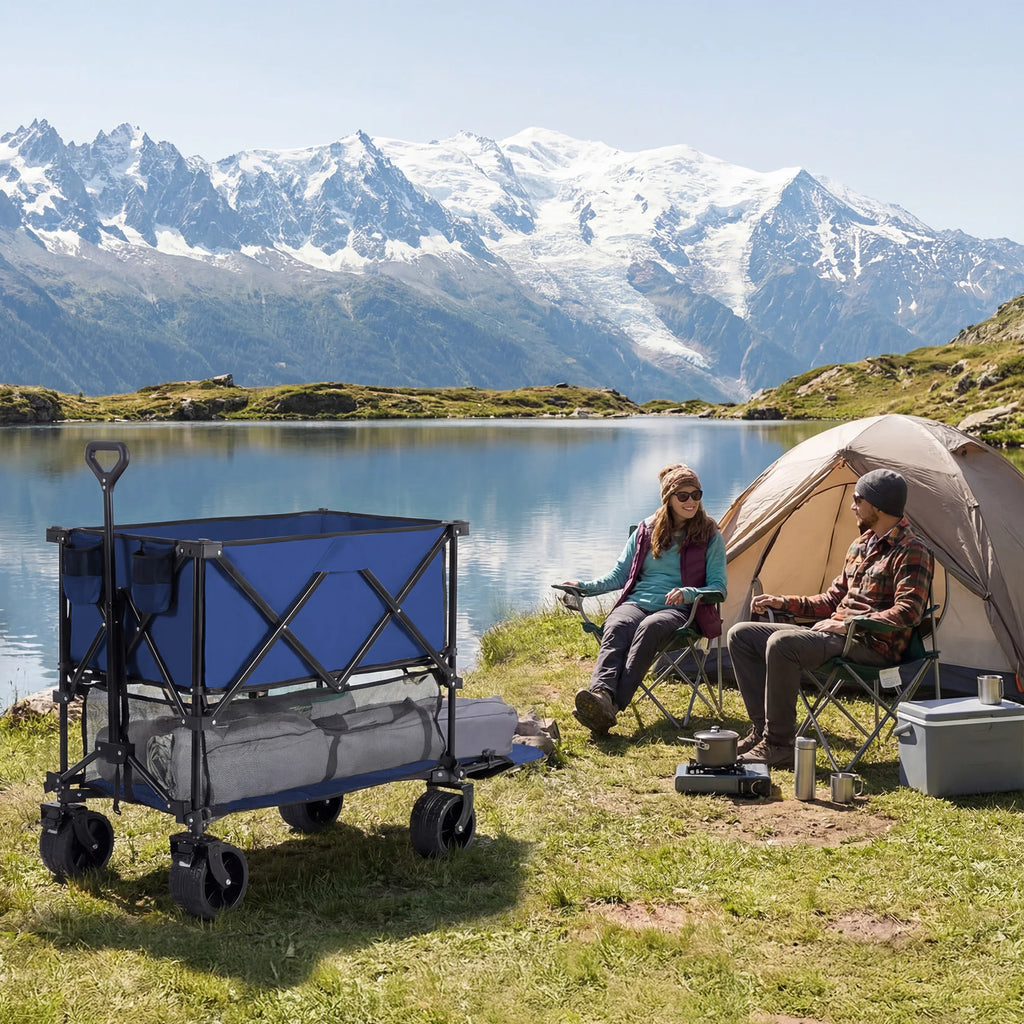Outdoor Wagons Cart Double Decker (320L Capacity Support up to 440LBS)