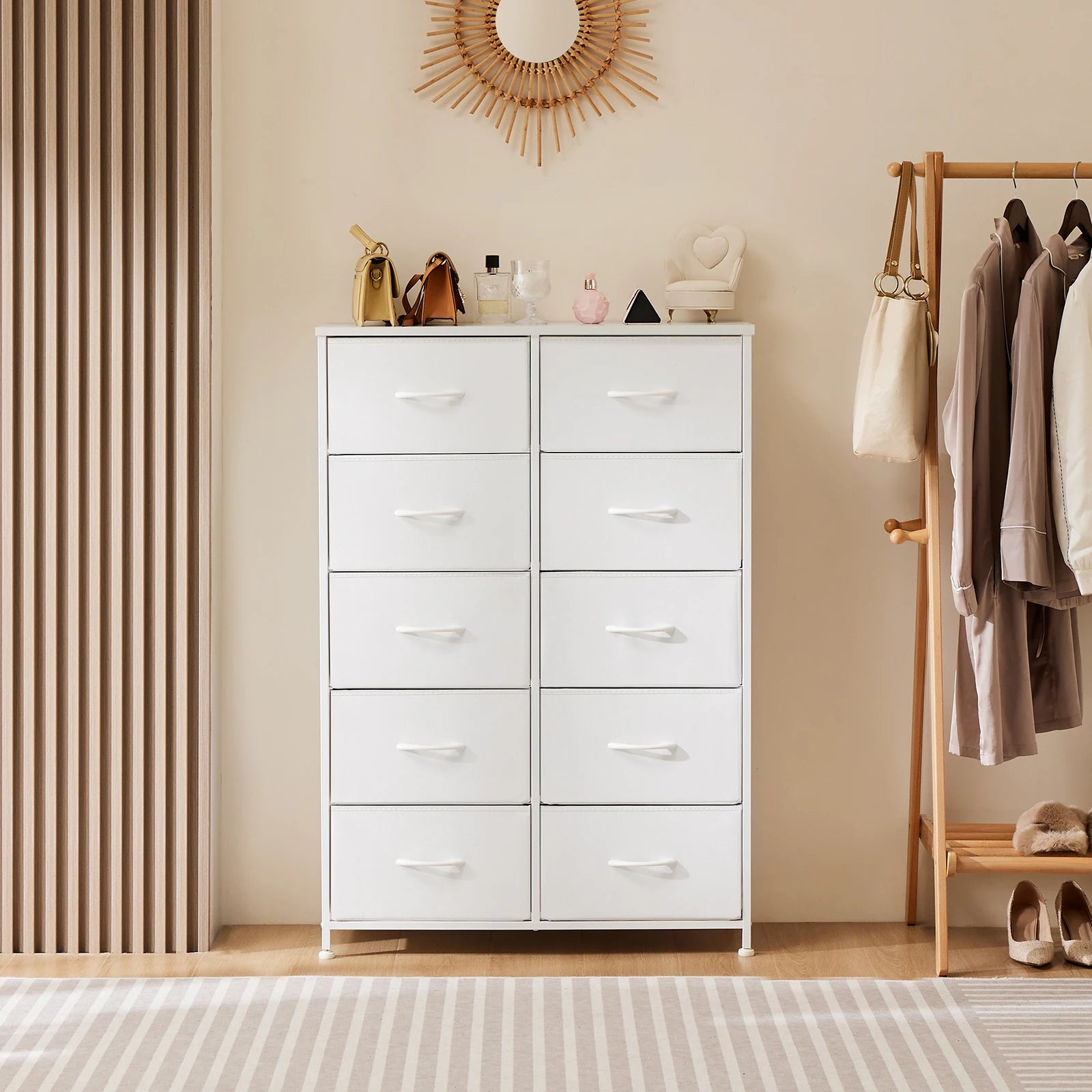 Wardrobe Steel Frame Dresser (with 10 Drawers)