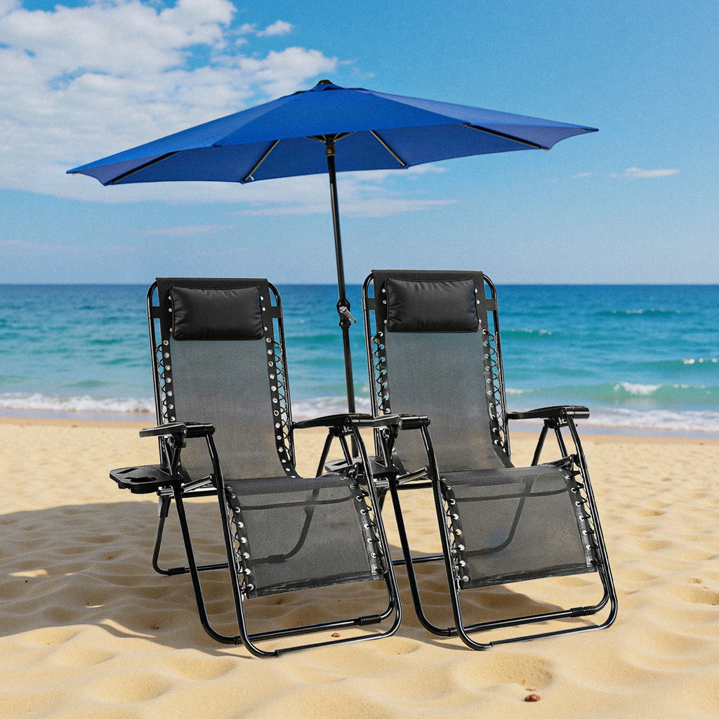 Portable Lounge Chair with cup holder (set or single)