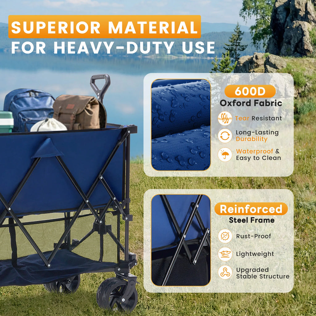 Outdoor Wagons Cart Double Decker (320L Capacity Support up to 440LBS)