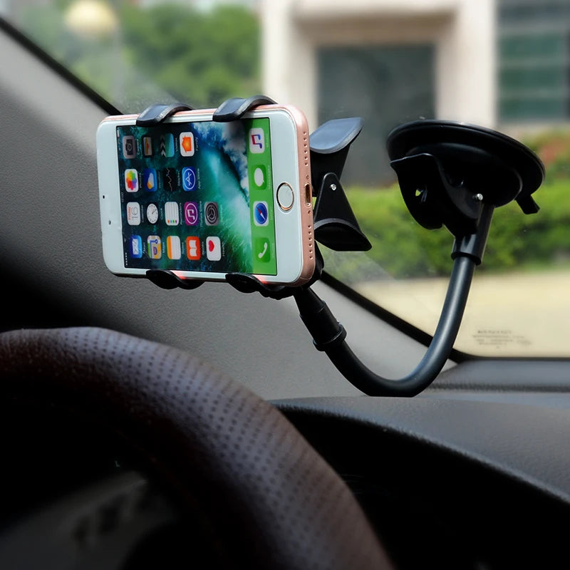 Car Phone Holder| Universal 360 Degree Flexible Dashboard Windshield GPS Mount