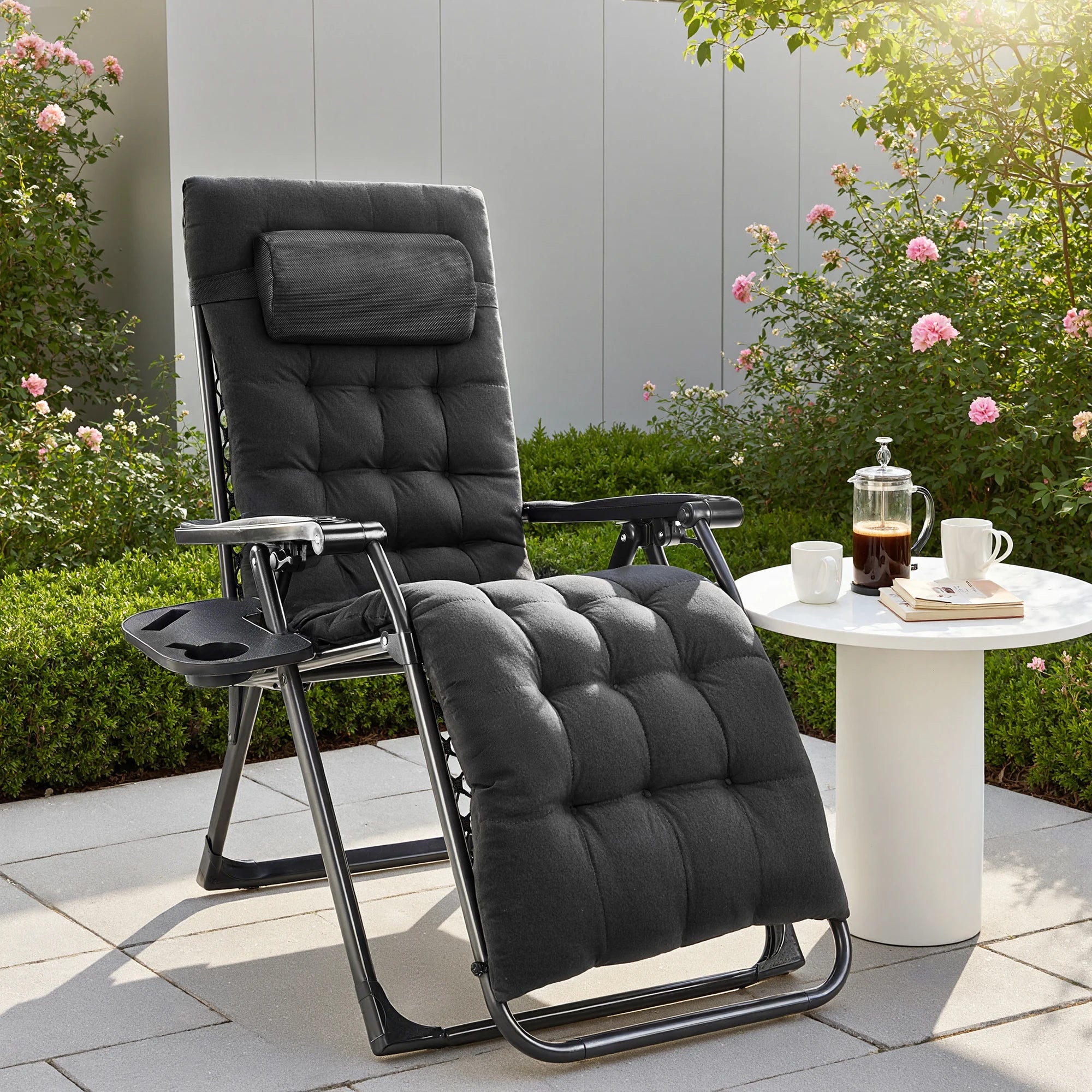 Portable Lounge Chair with cup holder (set or single)