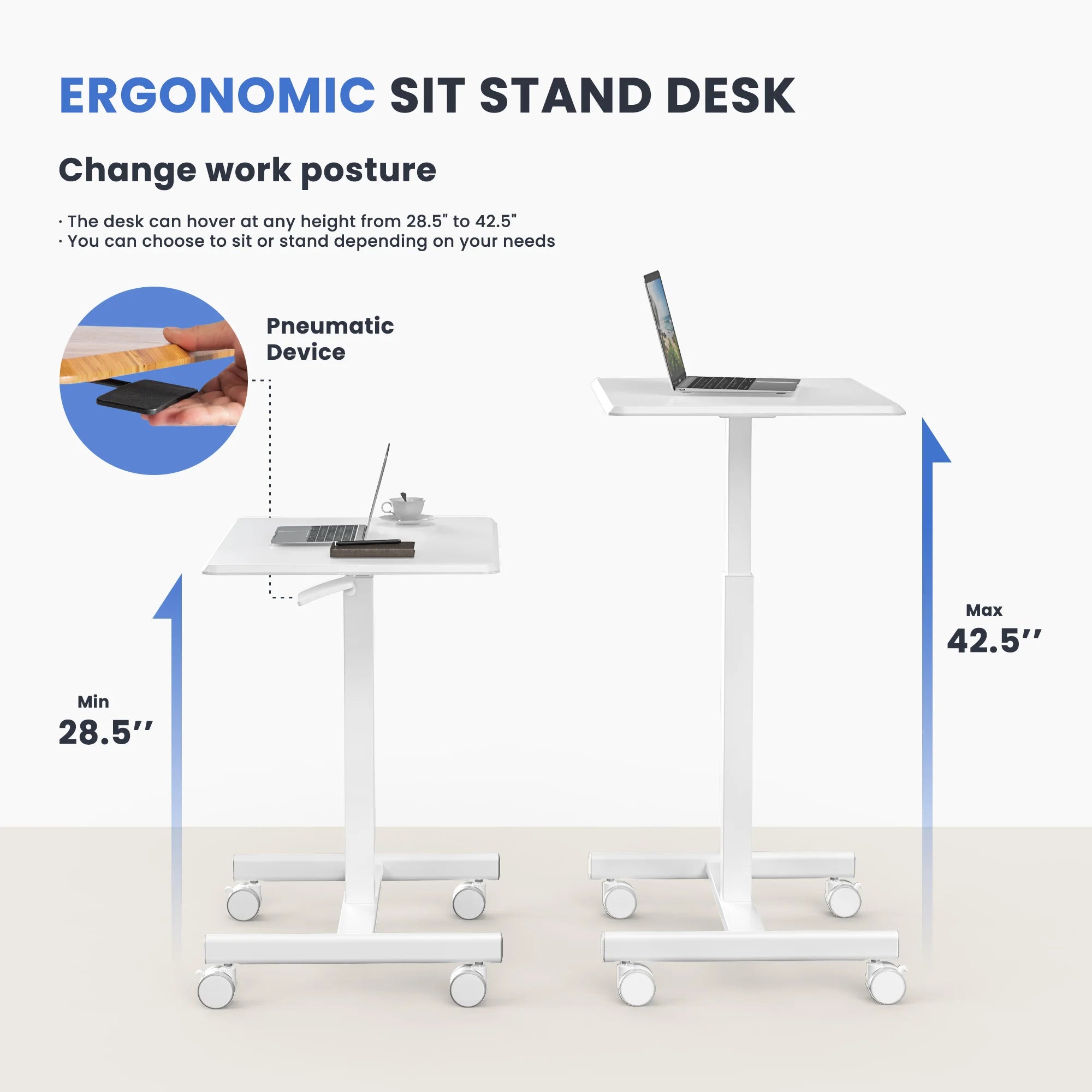 Mobile Small Standing Desk (Portable)