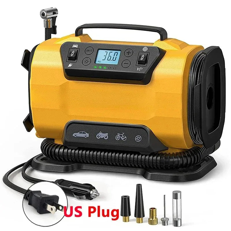Air Compressor Portable Dual Power 110V-230V AC/DC| Air Car Compressor Inflator Pump Tire Inflator for Car Boat Bicycle Mattress