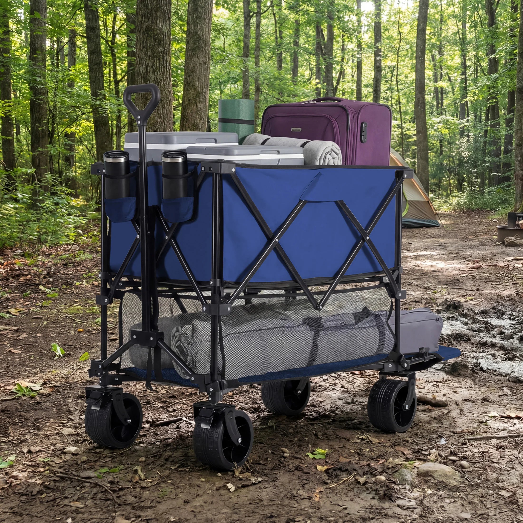 Outdoor Wagons Cart Double Decker (320L Capacity Support up to 440LBS)