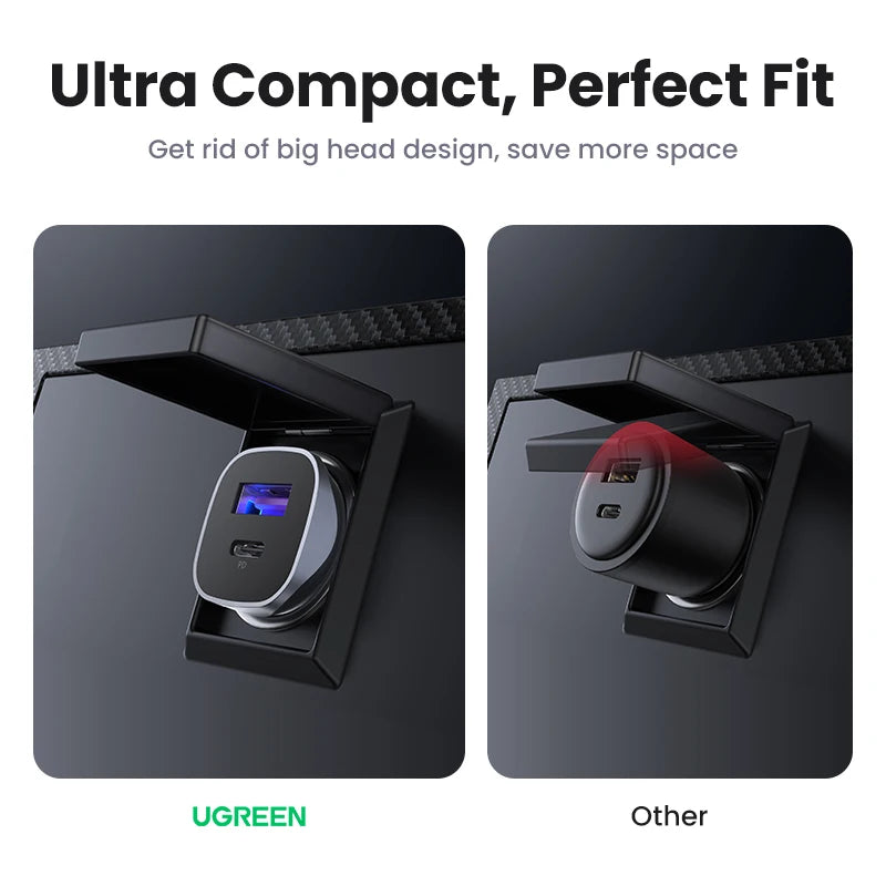 UGREEN Car Charger| Type C Fast USB Charger