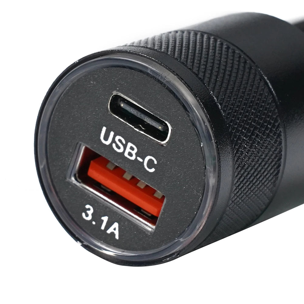66W USB Car Charger| Quick Charge 3.0 USB Type C Fast Charging Phone Adapter For Iphone, Laptops, Tablets