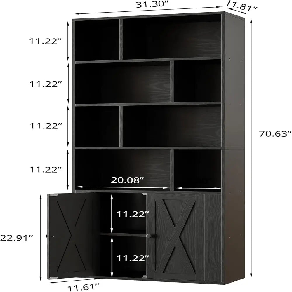Tall Bookshelf with Storage