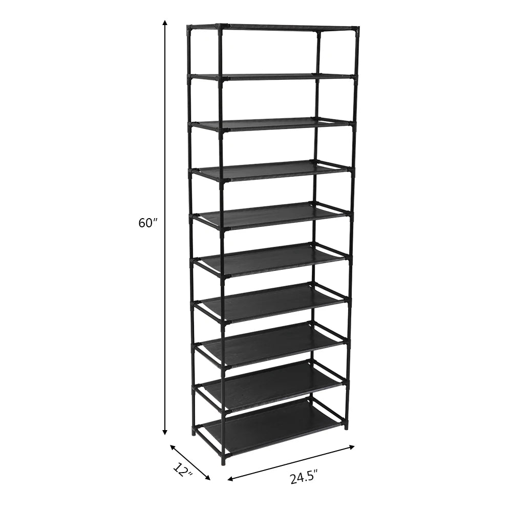 10 Tier Stackable Shoe Rack Storage Shelves