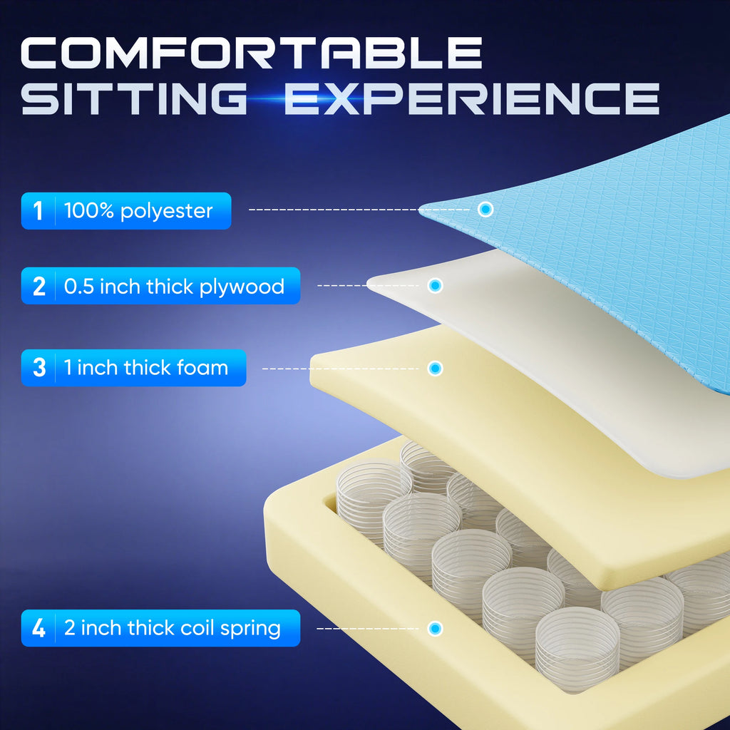 Gaming Chair Height Adjustable 360° Swivel with Headrest Lumbar Support Linkage Armrests