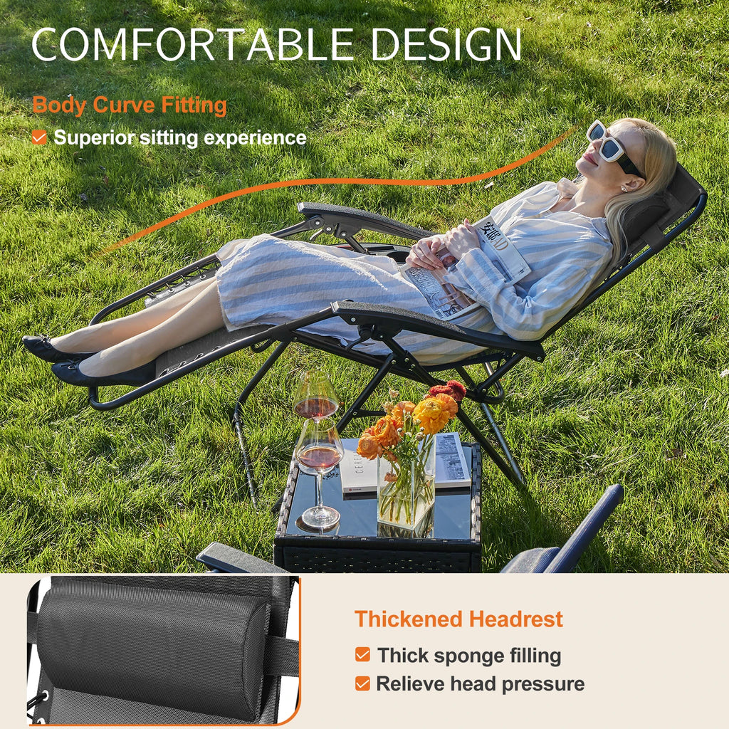 Portable Lounge Chair with cup holder (set or single)