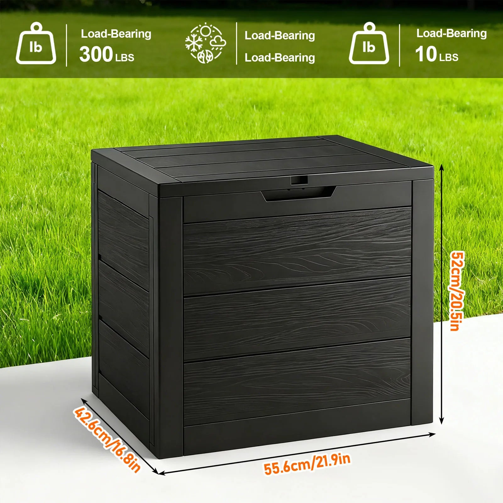 Large Outdoor Deck Box with Lockable Lid & Heavy-Duty Hinged Door