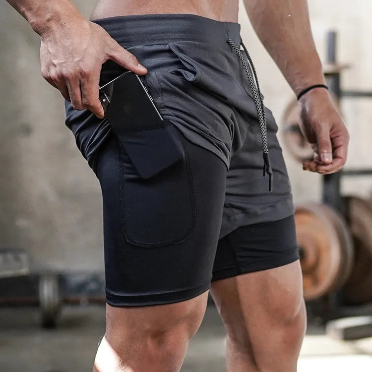 Men Gym Sports Shorts 2 In 1