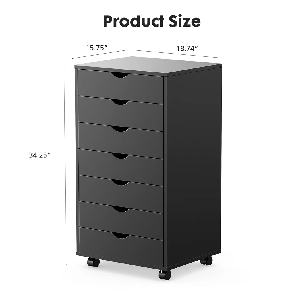 7 Drawer Chest Dressers Nightstand Storage Cabinet (Wooden)