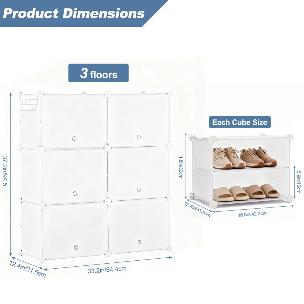 8-Tier Stackable Shoe Storage Cabinet