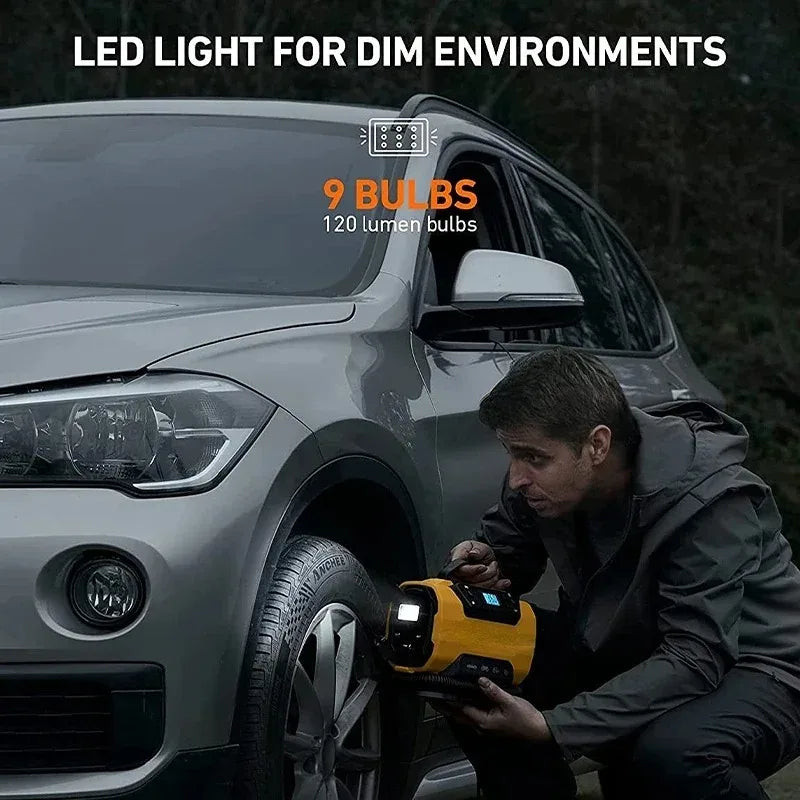 Air Compressor Portable Dual Power 110V-230V AC/DC| Air Car Compressor Inflator Pump Tire Inflator for Car Boat Bicycle Mattress