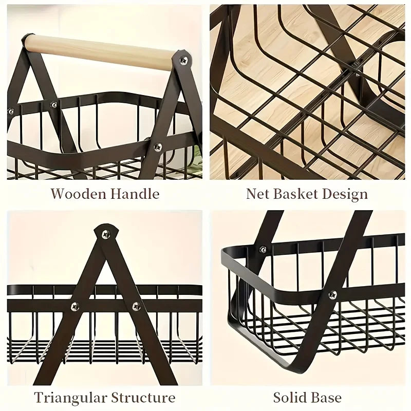 Three-tier fruit basket- Suitable for fresh produce and household kitchen use.