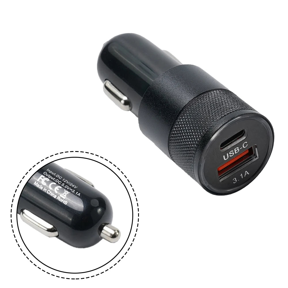 66W USB Car Charger| Quick Charge 3.0 USB Type C Fast Charging Phone Adapter For Iphone, Laptops, Tablets