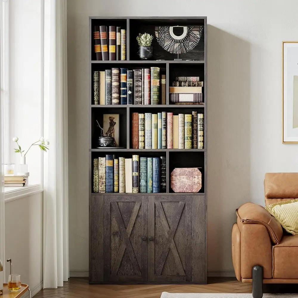 Tall Bookshelf with Storage