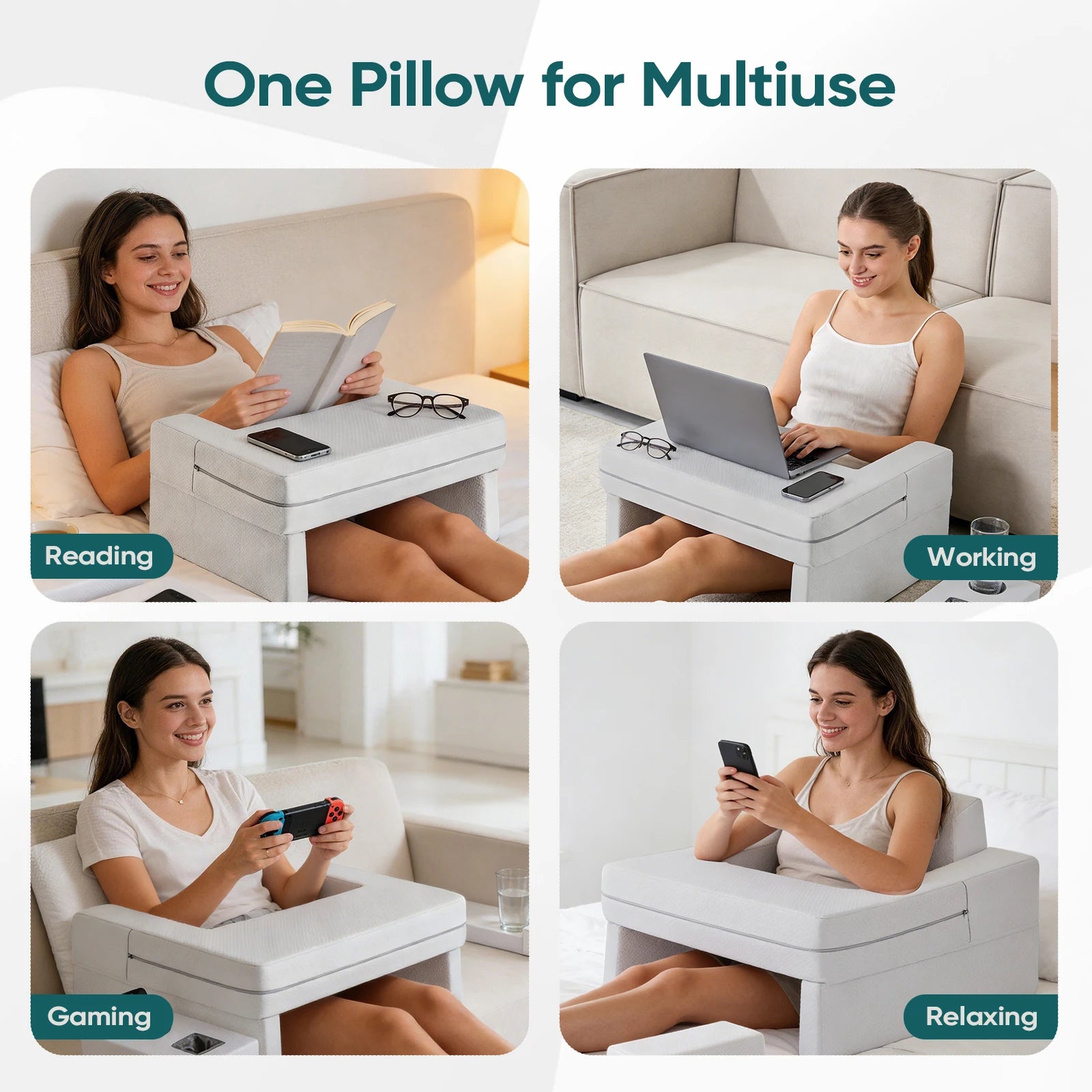 Square Memory Foam Reading Pillow