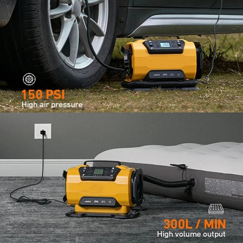 Air Compressor Portable Dual Power 110V-230V AC/DC| Air Car Compressor Inflator Pump Tire Inflator for Car Boat Bicycle Mattress