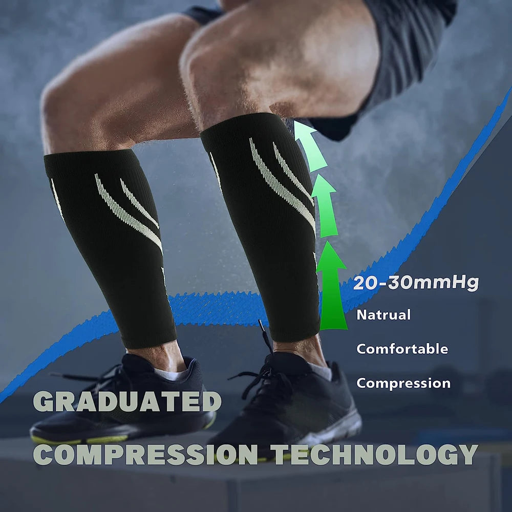 Calf Compression Sleeve Men & Women -20-30mmHg Shin Splint Compression Sleeve Recover Varicose Veins,Torn Calf,Pain Relief