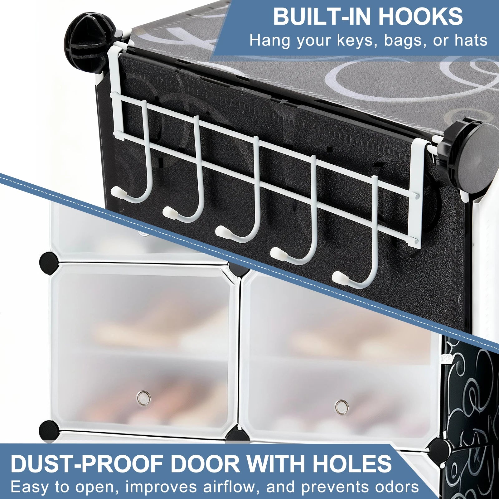 6-Tier Plastic Stackable Shoe Storage Cabinet