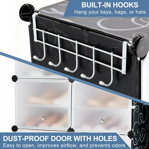 6-Tier Plastic Stackable Shoe Storage Cabinet