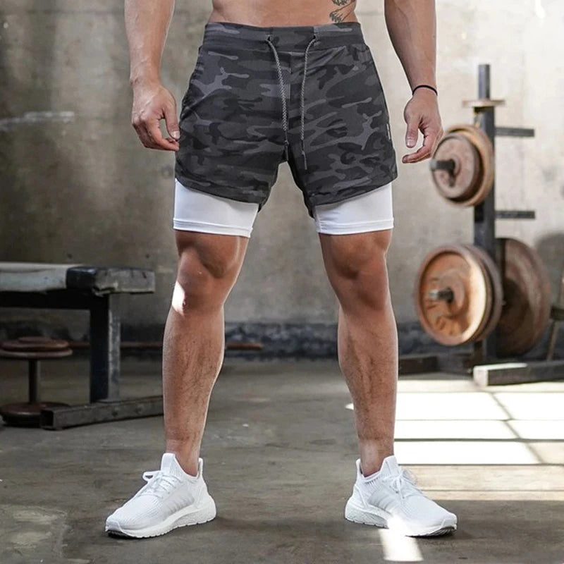 Men Gym Sports Shorts 2 In 1