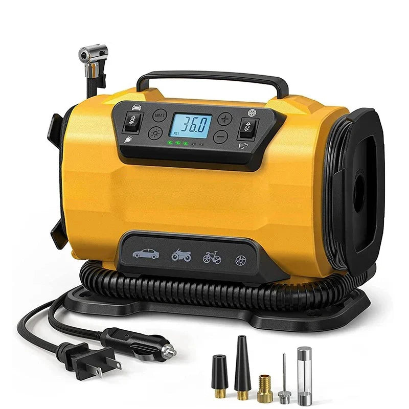 Air Compressor Portable Dual Power 110V-230V AC/DC| Air Car Compressor Inflator Pump Tire Inflator for Car Boat Bicycle Mattress