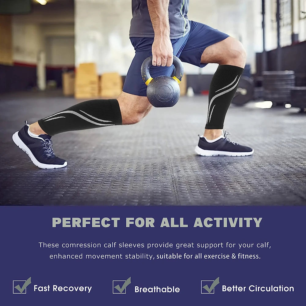 Calf Compression Sleeve Men & Women -20-30mmHg Shin Splint Compression Sleeve Recover Varicose Veins,Torn Calf,Pain Relief