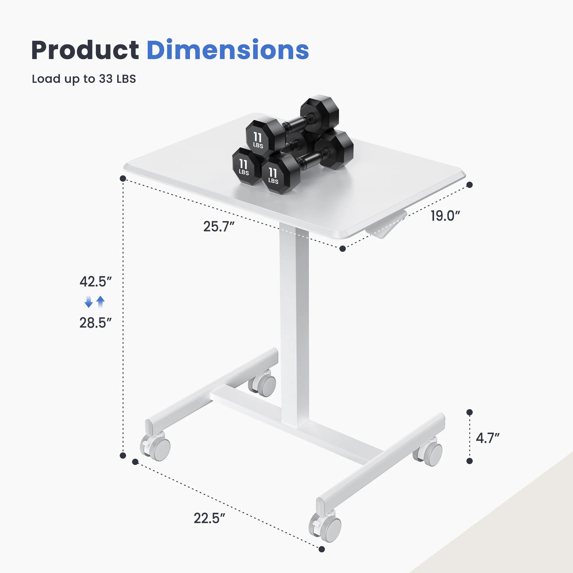 Mobile Small Standing Desk (Portable)