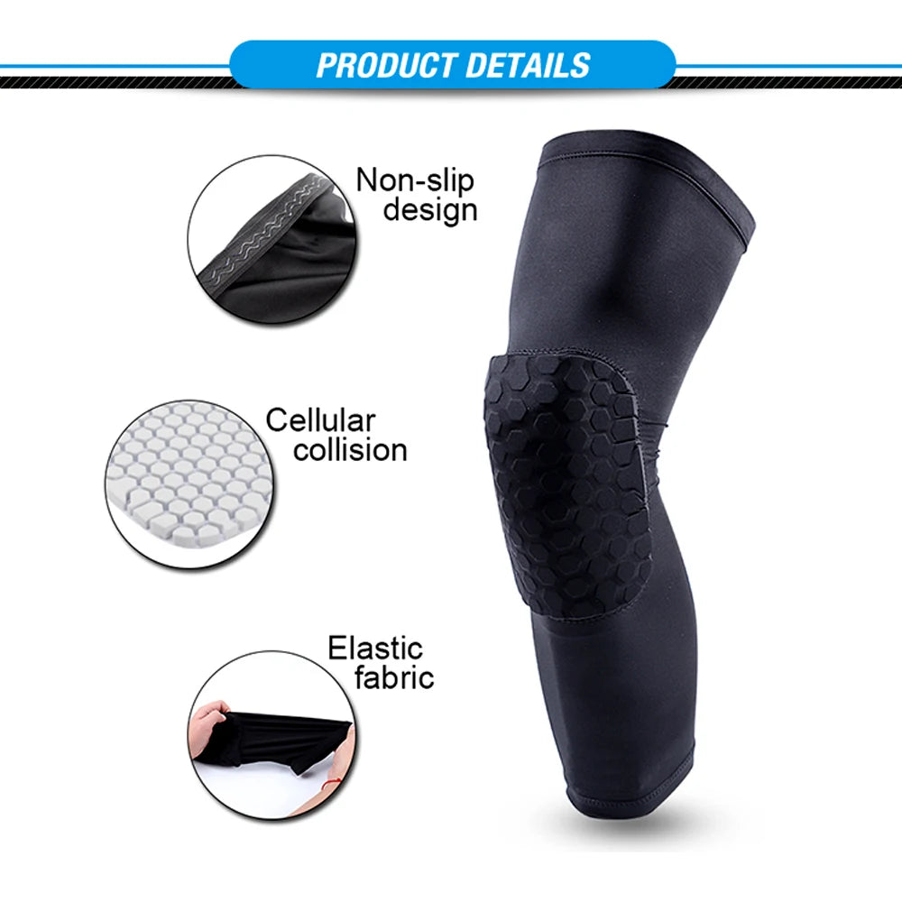 Knee Pads Honeycomb Foam Support Compression Leg Sleeve Knee Brace Support Sport Kneepad Fitness Equipmet