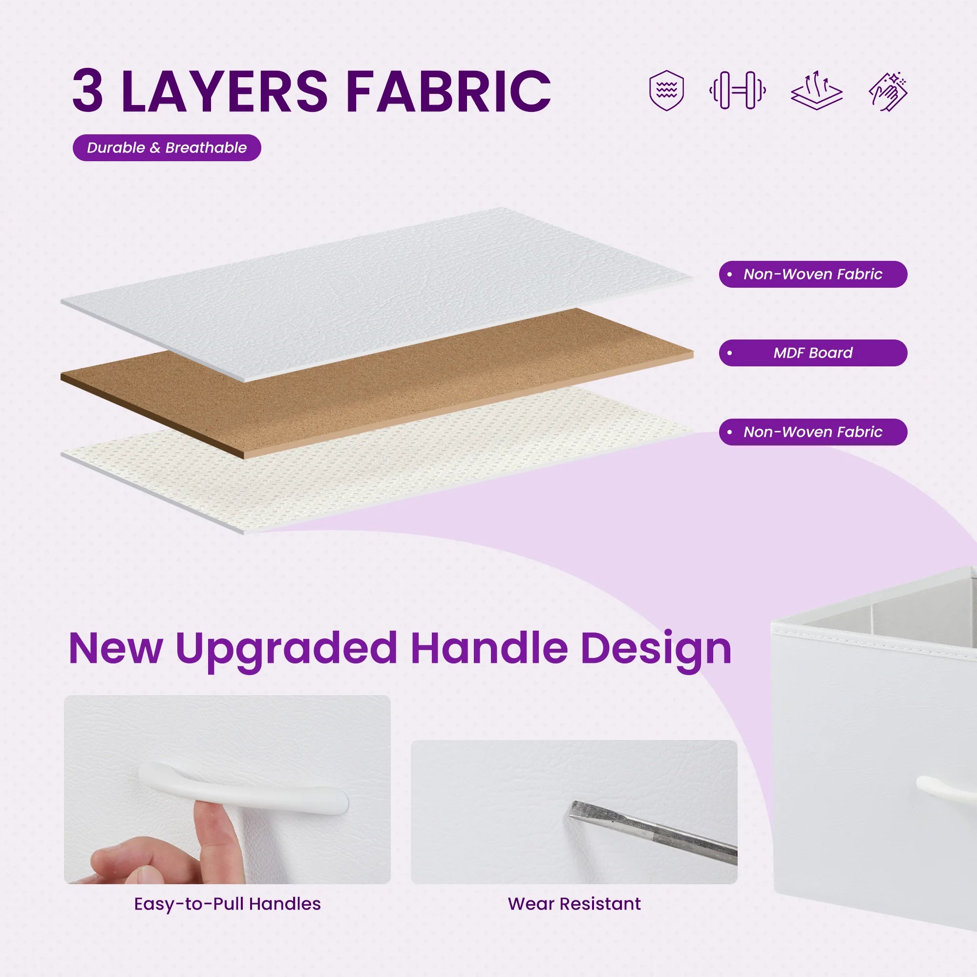 Dresser Wardrobe For Bedroom With 8 Fabric Drawers (Storage Cabinet Steel Frame Assembly)