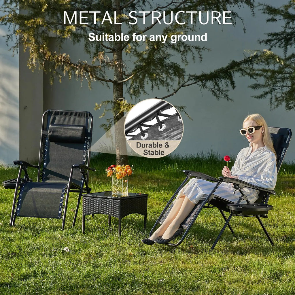 Portable Lounge Chair with cup holder (set or single)