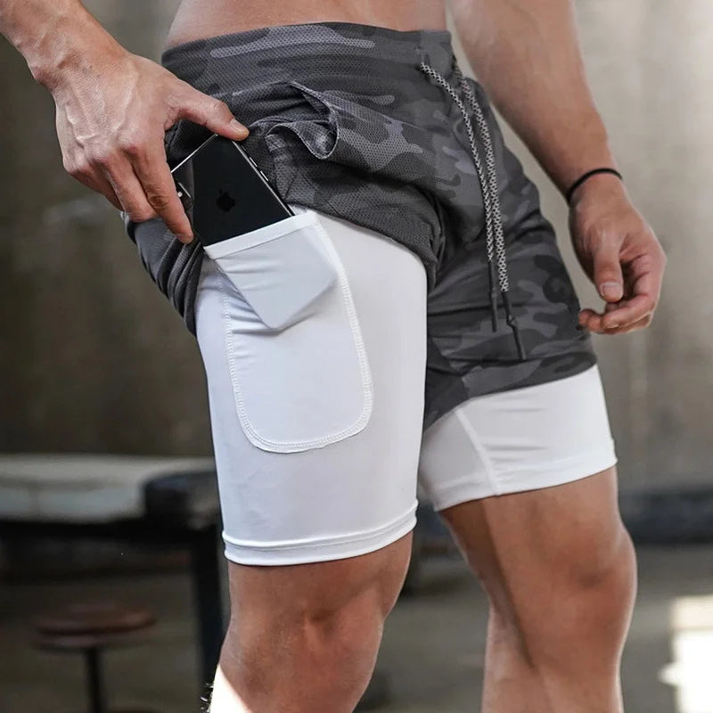 Men Gym Sports Shorts 2 In 1