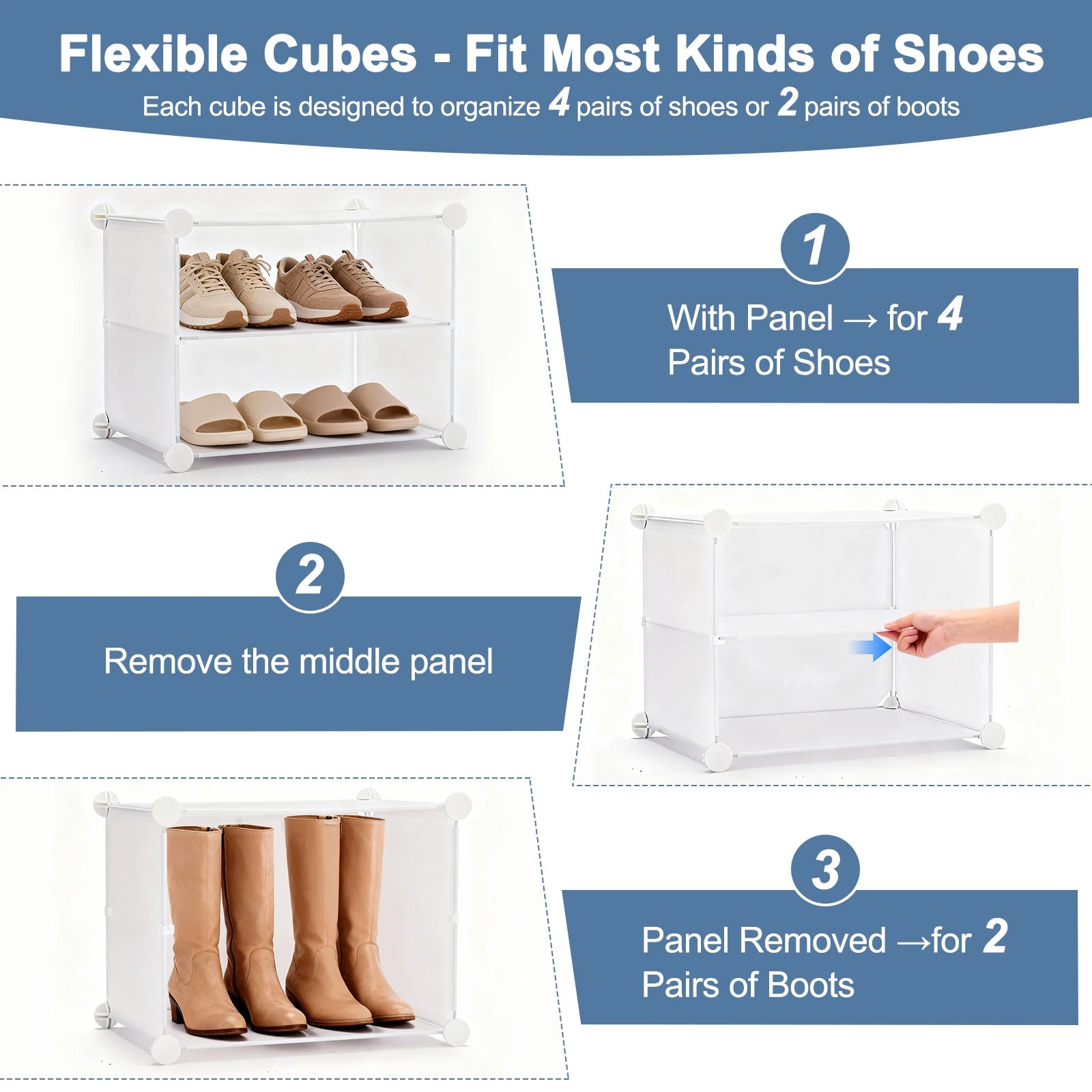 8-Tier Stackable Shoe Storage Cabinet