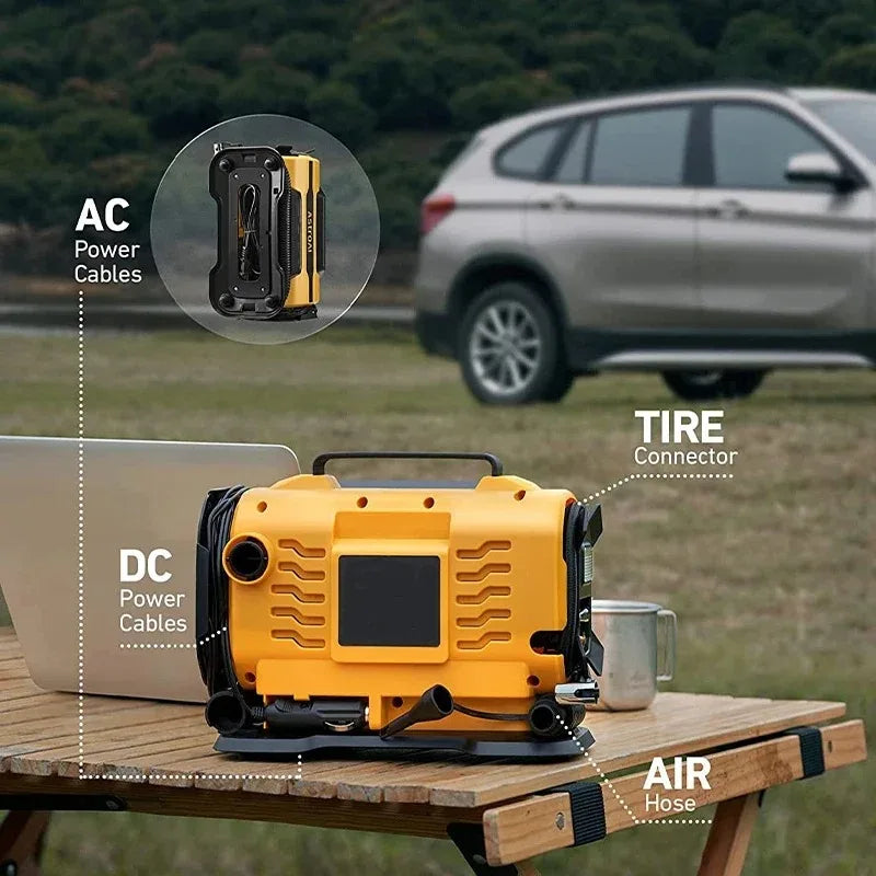Air Compressor Portable Dual Power 110V-230V AC/DC| Air Car Compressor Inflator Pump Tire Inflator for Car Boat Bicycle Mattress