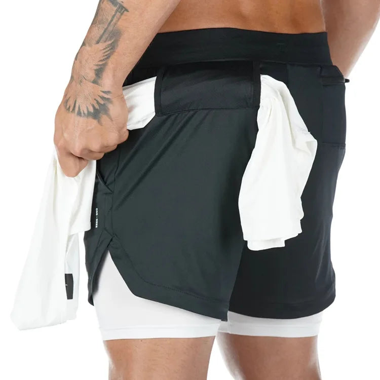 Men Gym Sports Shorts 2 In 1