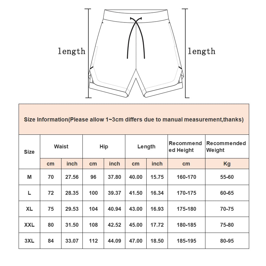 Men Gym Sports Shorts 2 In 1