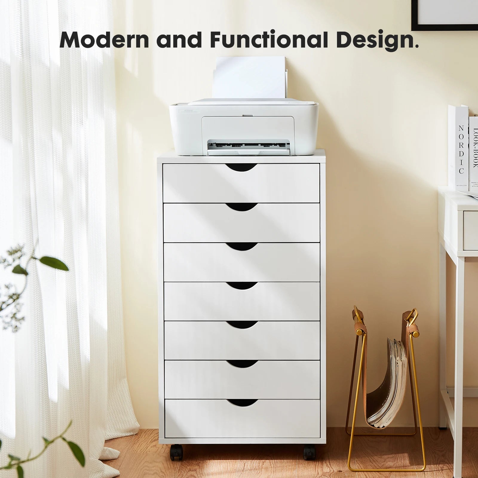 7 Drawer Chest Dressers Nightstand Storage Cabinet (Wooden)