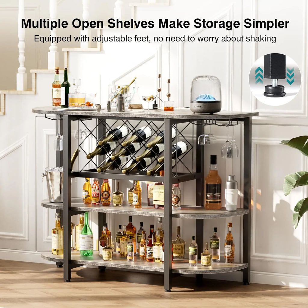 Living Room Cabinet with LED Charging Station