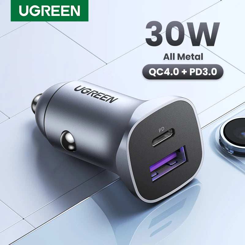 UGREEN Car Charger| Type C Fast USB Charger