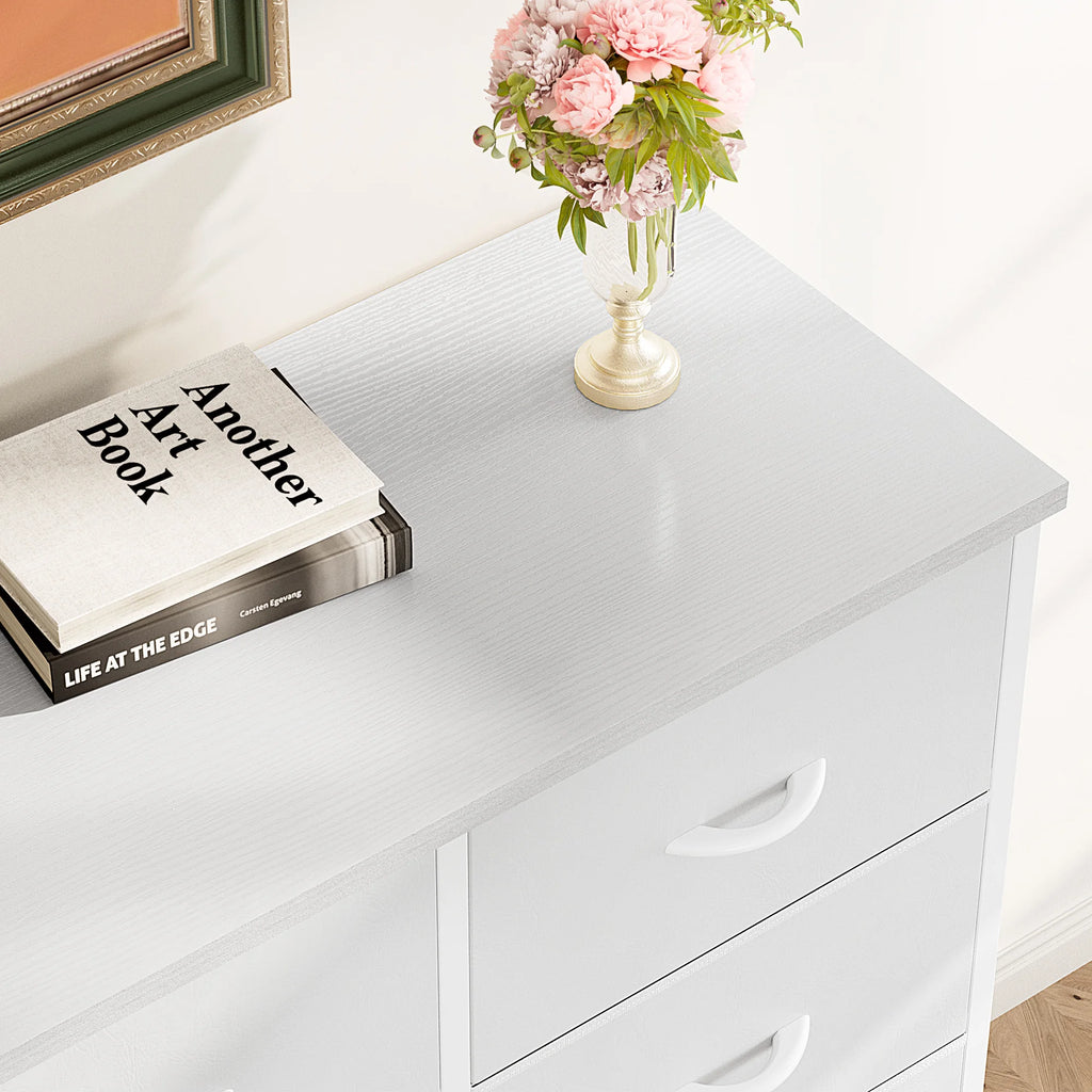 Dresser Wardrobe For Bedroom With 8 Fabric Drawers (Storage Cabinet Steel Frame Assembly)