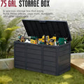 Large Outdoor Deck Box with Lockable Lid & Heavy-Duty Hinged Door